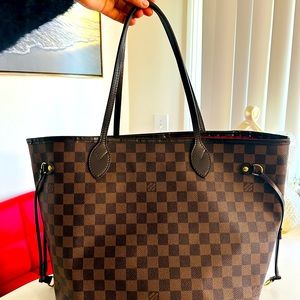 100% Auth Louis Vuitton Damier Neverfull MM Ebene in preloved/used condition！